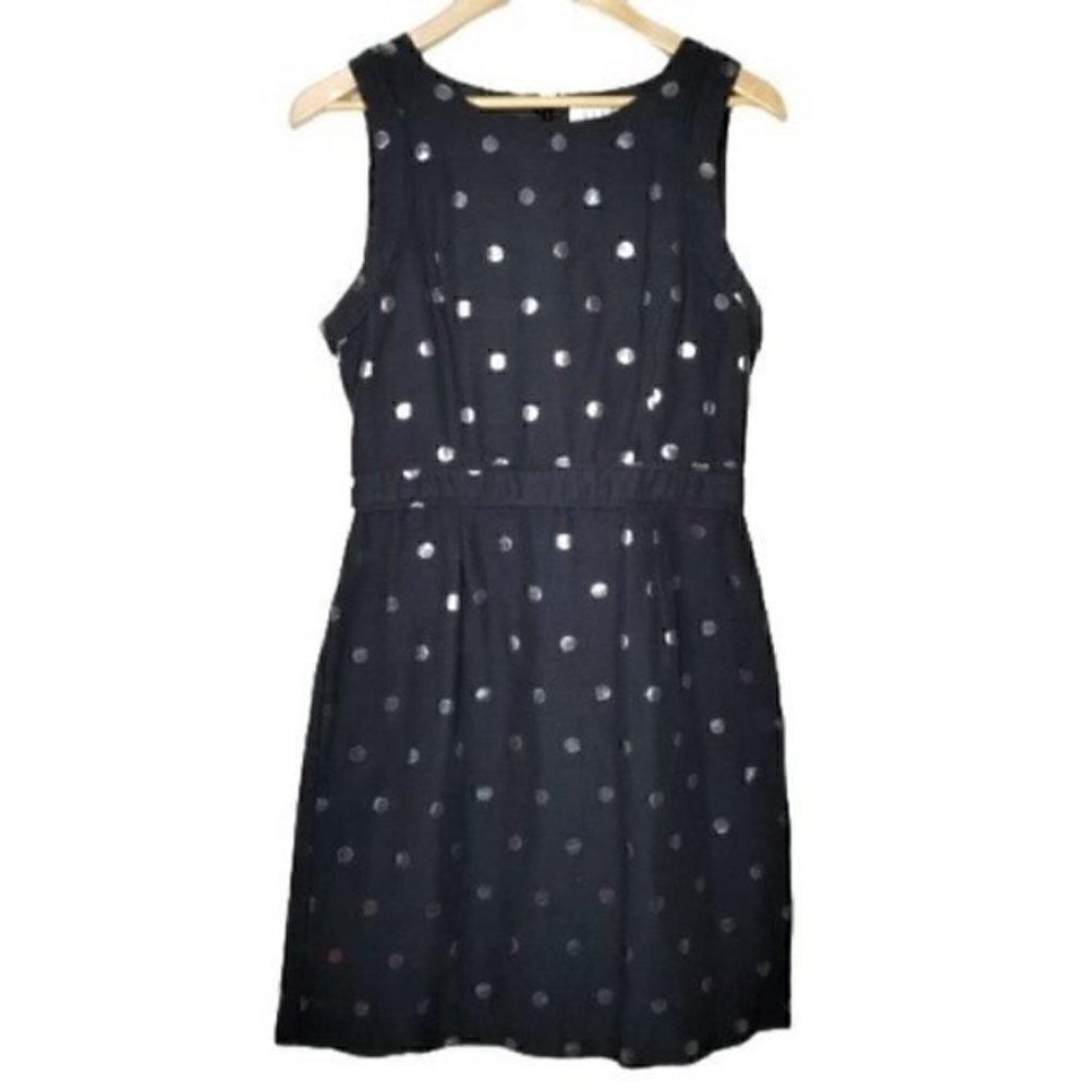 ELLE Black Metallic Silver Polka Dot dress